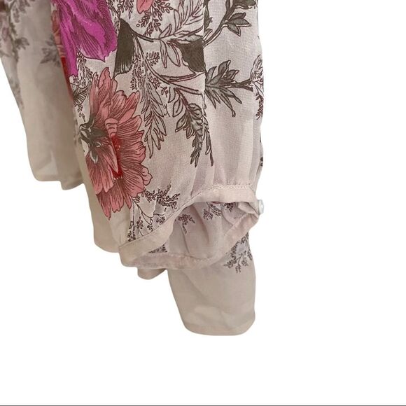 JOIE Silk Floral Print Blouse Blush Pink XS - Picture 6 of 10